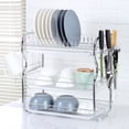 thumbnail image 4 of Yeacher Dish Drying Rack 3 Tier Dish Rack Steel with Removable Drain Board Storage Rack for Dish Drainer Utensil Holder with Cup Rack for Kitchen Countertop Organizer Storage, 4 of 8