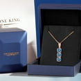 thumbnail image 5 of Gem Stone King 18K Rose Gold Plated Silver Pendant with Chain Persian Blue Moissanite Diamond (1.54 Cttw), 5 of 6
