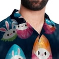 thumbnail image 5 of Easter Men's Button Down Hawaiian Poplin Shirt Summer Beach Printed Casual Short Sleeve Unisex Shirts, 5 of 6