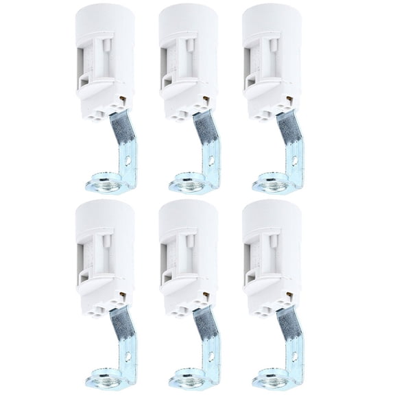 Beaupretty 6Pcs Candelabra Socket Replacement E14 Bulb Holder White for Lamp Repair Kit