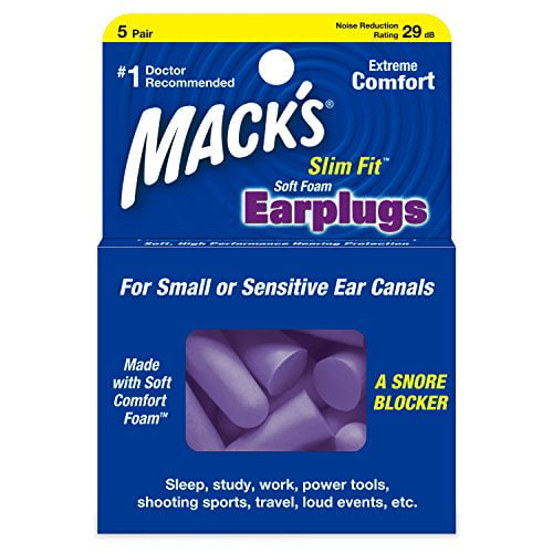 Mack's Slim Fit Soft Foam Earplugs 5 Pairs 
