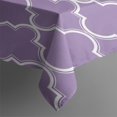 thumbnail image 3 of Purple Geometric Quatrefoil Pattern Rectangle Tablecloth 60"x84",Waterproof Polyester Rectangle Table Cloth, Wipeable Spillproof Polyester Tablecloth for Dining, Camping, Indoor and Outdoor, 3 of 5
