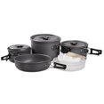 thumbnail image 2 of Olla de cocina de alúmina dura con mango plegable para 5 personas, juego de platos de camping para campamento al aire libre, barbacoa, cocina, equipo Soledad Kits de utensilios de cocina para acampar, 2 of 10