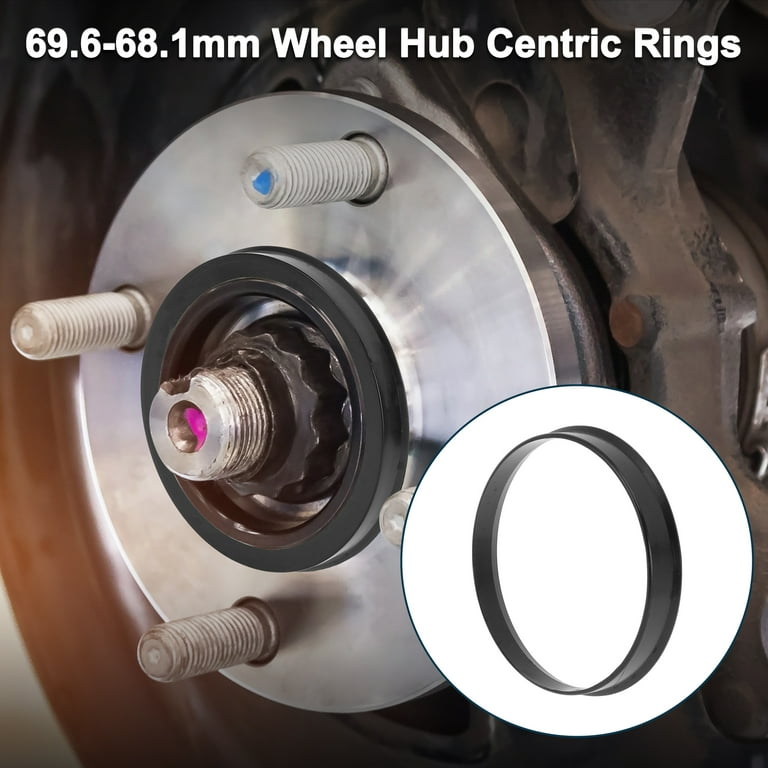Unique Bargains Car Wheel Hub Centric Rings Black Polycarbonate Wheels Center Shaft Shock Absorbing Hubrings 4 Pcs OD 69.6mm to ID 68.1 mm