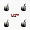 thumbnail image 2 of 2 Inch Gray Floor Safe Twin Wheel Casters 3/8 Threaded Stem Set of 4 SCC, 2 of 2