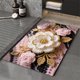 thumbnail image 4 of Alfombras de baño, alfombras para sala de estar, alfombra de área, alfombra de baño de lana sintética con diseño floral, alfombra de entrada suave de tierra de diatomeas, absorbente y de secado rápido, 4 of 6