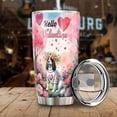 thumbnail image 3 of Hello Valentine’s Day English Springer Spaniel Flower Crown Romantic Pink Floral 20oz Stainless Steel Tumbler Insulated Cup with Lid Springers Dog Lover Gifts - 00031, 3 of 5