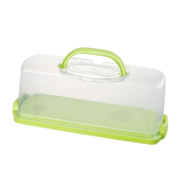 rectangular Almacenamiento de alimentos Multiuseo con caja de contenedor de almacenamiento de pastel de pan de párpado transparente para Verde