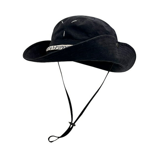 Sombrero de montañismo con cordón de 56-58 cm de circunferencia, sombrero de pescador de ala grande, sombrero de sol protector solar de verano para mujer