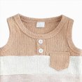 thumbnail image 4 of HCNTES Toddler Baby Boy Clothes 3 6 9 12 18 24 Month 2T 3T Summer Outfit Waffle Knit Contrast Color Sleeveless Tops Elastic Waist Shorts Set Baby Boy Clothes, 4 of 6
