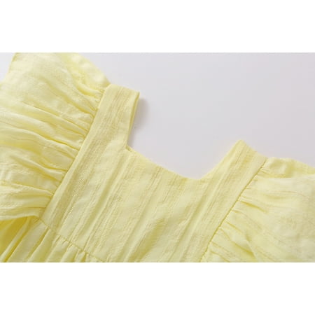

Cathalem Baby Size Bodysuit Girls Ruched Clothes Baby Ruffles Romper Casual Infant Solid Girls Romper&Jumpsuit Baby Shirt Childrenscostume Yellow 6-12 Months