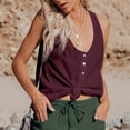 thumbnail image 5 of Casual Layered Ruffled Button Front Tank Top Blouse for Summer Comfort Cleavage Cover Backless Tops for Women plus Size All Bodysuit Women, 5 of 7