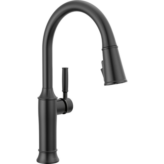 Delta 9184-Dst Renaldi 1.8 GPM Single Hole Pull Down Kitchen Faucet - Black