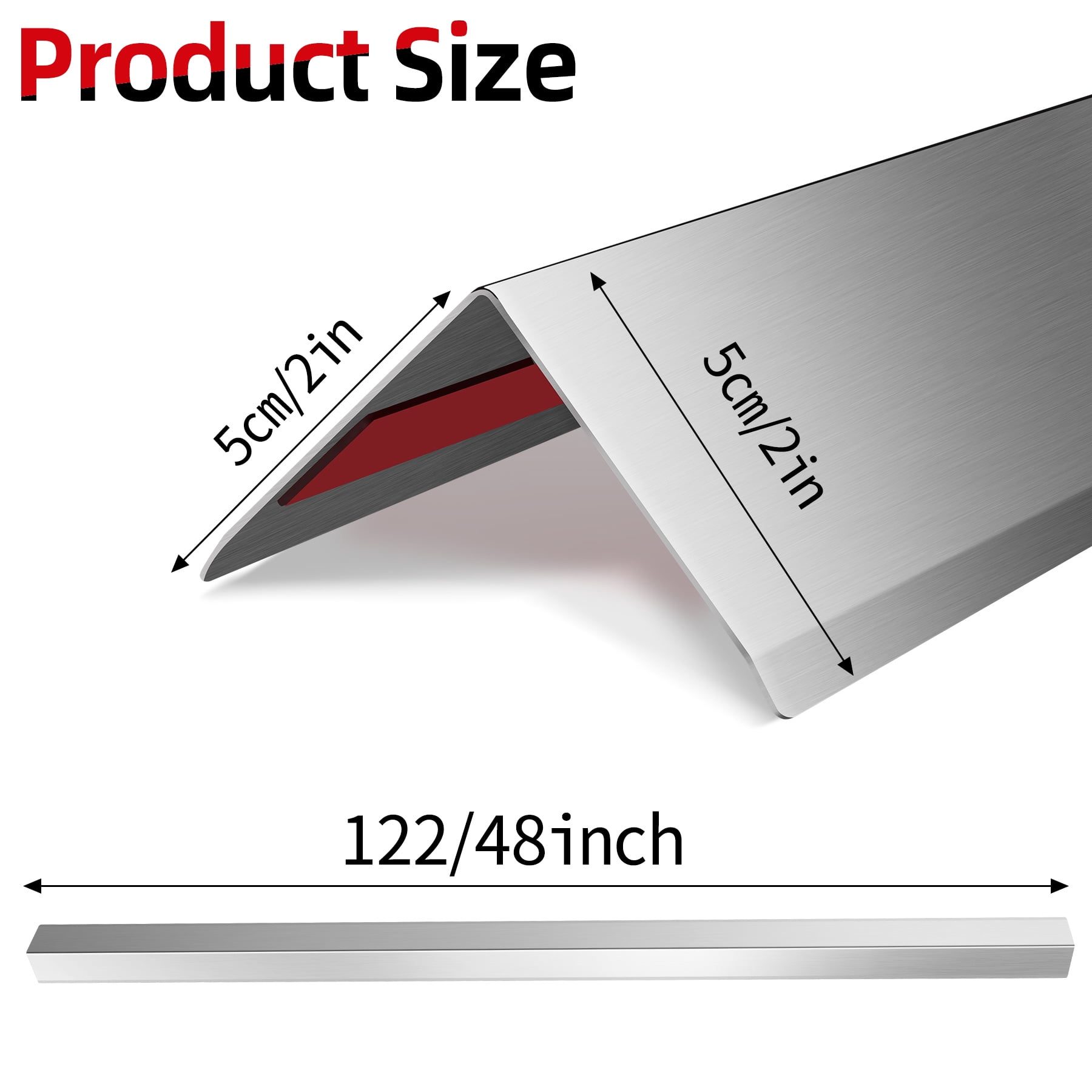 Cxforste 10-Pack Stainless Steel Wall Corner Guards, 2" x 2" x 48" Inch Silver Metal Corner Protectors