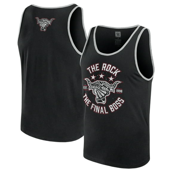 Men's Black The Rock The Final Boss Tank Top