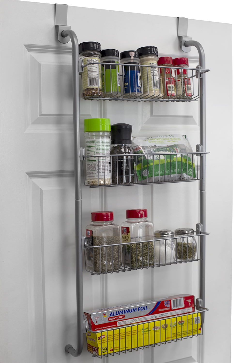Heavy Duty 4 Tier Over the Door Metal Pantry Organizer ...