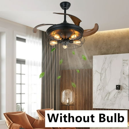 

MONIPA 36 Inch Fan Chandelier With Remote Control Industrial Telescopic Ceiling Fan