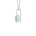 thumbnail image 2 of ANGARA Natural V-Bale Round Aquamarine Solitaire Pendant in 14K White Gold for Women (Size-5mm) | March Birthstone, Birthday, Anniversary, Jewelry Gift for Women | Natural Aquamarine Necklace, 2 of 10