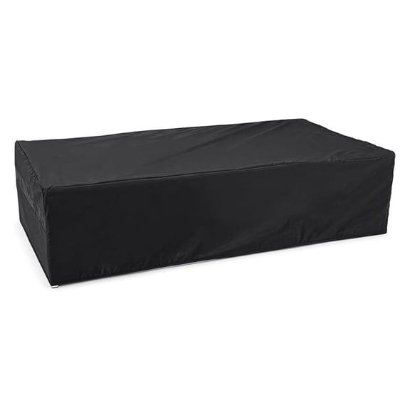 Rectangular Firepit Cover - Water-Resistant Polyester - Mesh Ventilation - Covers, RECTANGULAR 48W x 28D x 18H, Black