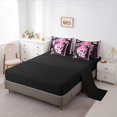 thumbnail image 5 of Homewish Mystic Mushroom Skull Queen Bedding for Adults, Psychedelic Gothic Moon Star Bedding Comforter Set Queen, Black Reversible, 7 Pieces, 5 of 7