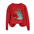 thumbnail image 4 of Lovskoo Novelty Christmas Sweatshirt for Women Casual Printed Long Sleeve Pullover Tops Blouse Sweatshirt Red, 4 of 5