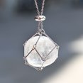 thumbnail image 4 of Handmade Crystal Holder Necklace - Stainless Steel Cage for Stone, Crystal Pendant Necklace,Quartz Gemstone Jewelry for Women Men, 4 of 5