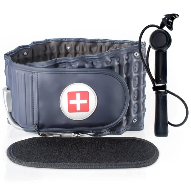 Cinturón de descompresión lumbar Kabandn para aliviar el dolor lumbar. Dispositivo de tracción lumbar para hombres y mujeres (cinturas de 74 a 125 cm).