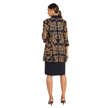 R&M Richards Women's Two-Piece Printed Jacket and Dress Set - Petite