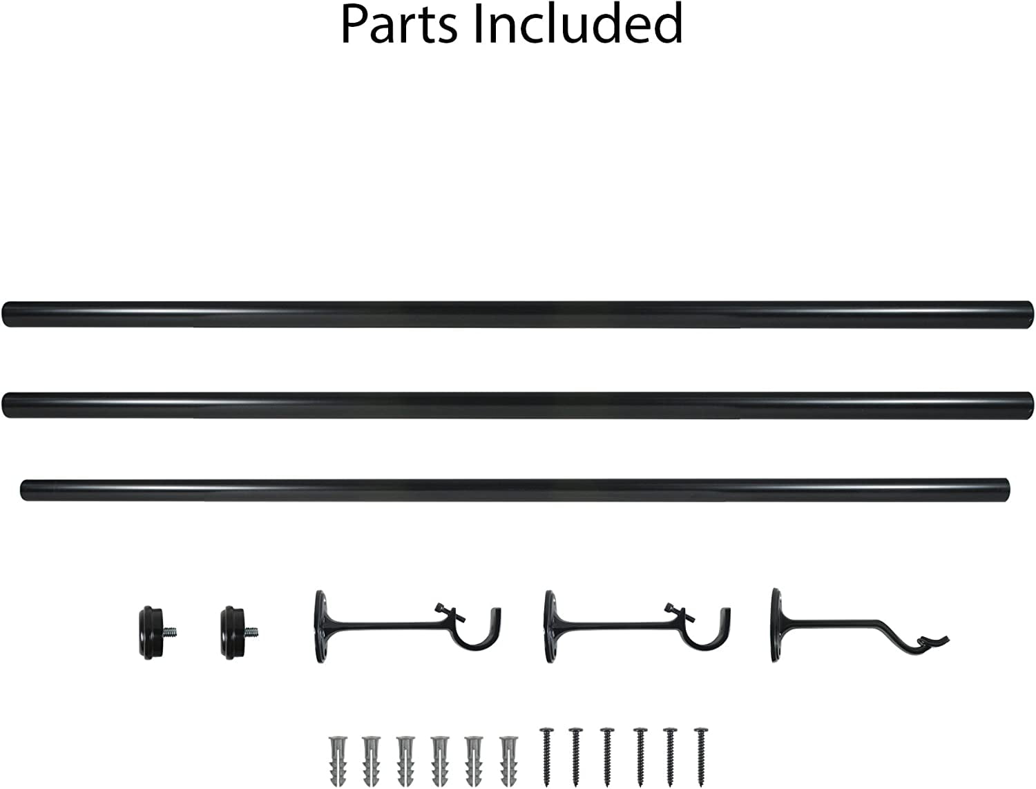 Decopolitan 72-144 inch 7/8 inch End Cap Rod Set in Copper Finish