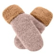 thumbnail image 2 of SEHIOZNI Winter Gloves for Women Warm Fleece Lining Stretchy Knit Thermal Snow Gloves for Cold Weather Gifts Brown, 2 of 4