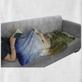 thumbnail image 6 of Landscape Soft Flannel Fleece Blanket, Serene Meadow with Narrow Riverbed Mountains Rainbow Grass Clouds Mist at Daytime, Cozy Plush for Indoor and Outdoor Use, 70" x 90", Multicolor, by Ambesonne, 6 of 6