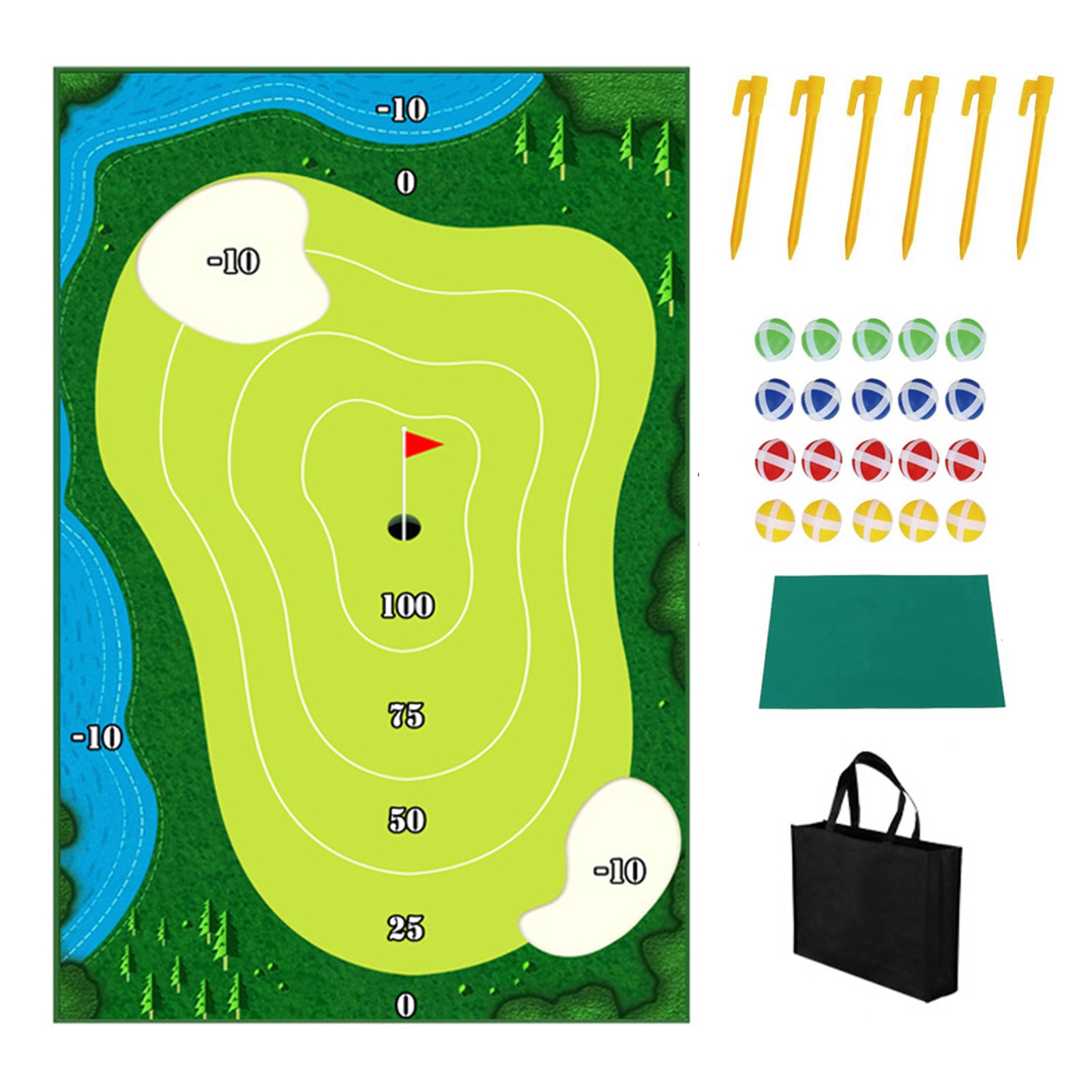 Lohuatrd Indoor Chipping Golf Game Mat, Outdoor Golf Set for Adults and