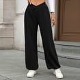 thumbnail image 5 of Gyexs Womens Wide Legs Sweatpants Fall Drawstring Elastic Pants Loose Fit Trousers Women's Fashion, Black, Size XL, 5 of 7
