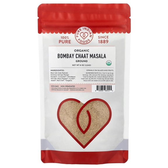 Pure Indian Foods Organic Bombay Chaat Masala, Ground, 8 oz (226 g)