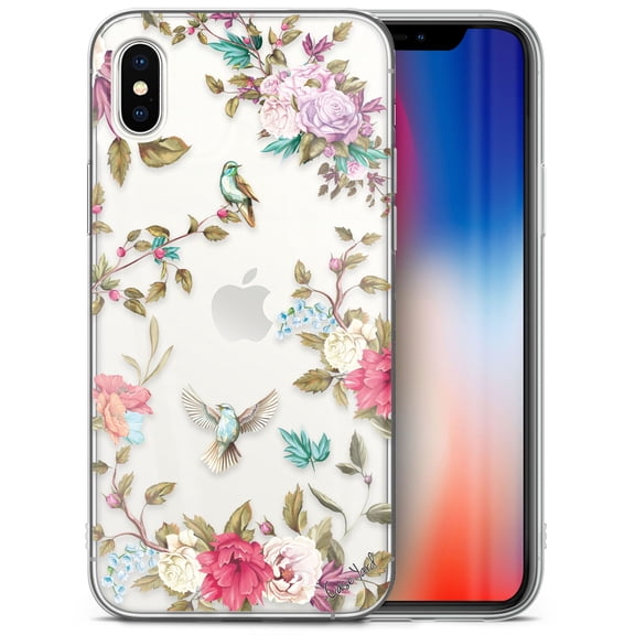 Case Yard iPhone-XS-Max Case Clear Soft & Flexible TPU Ultra Low Profile Slim Fit Thin Shockproof Transparent Bumper Protective Cover Drop Protective Cell Phone Cases (Valley Birds)