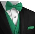 thumbnail image 4 of Men's Formal Tuxedo Vest, Bow-Tie & Hankie Set for Prom, Homecoming, Wedding, Cruise in Green - 4XL, 4 of 4