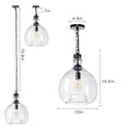 thumbnail image 4 of CASAMOTION Wavy Hammered Hand Blown Glass Pendant Light, Clear, 13", 4 of 7