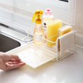 thumbnail image 2 of Soporte de esponja Almacenamiento de fregadero de cocina Soporte de esponja de hierro Cesta Soporte de utensilios Paño de limpieza y cepillos Jabonera Jabonera JFHHH pequeña, 2 of 4