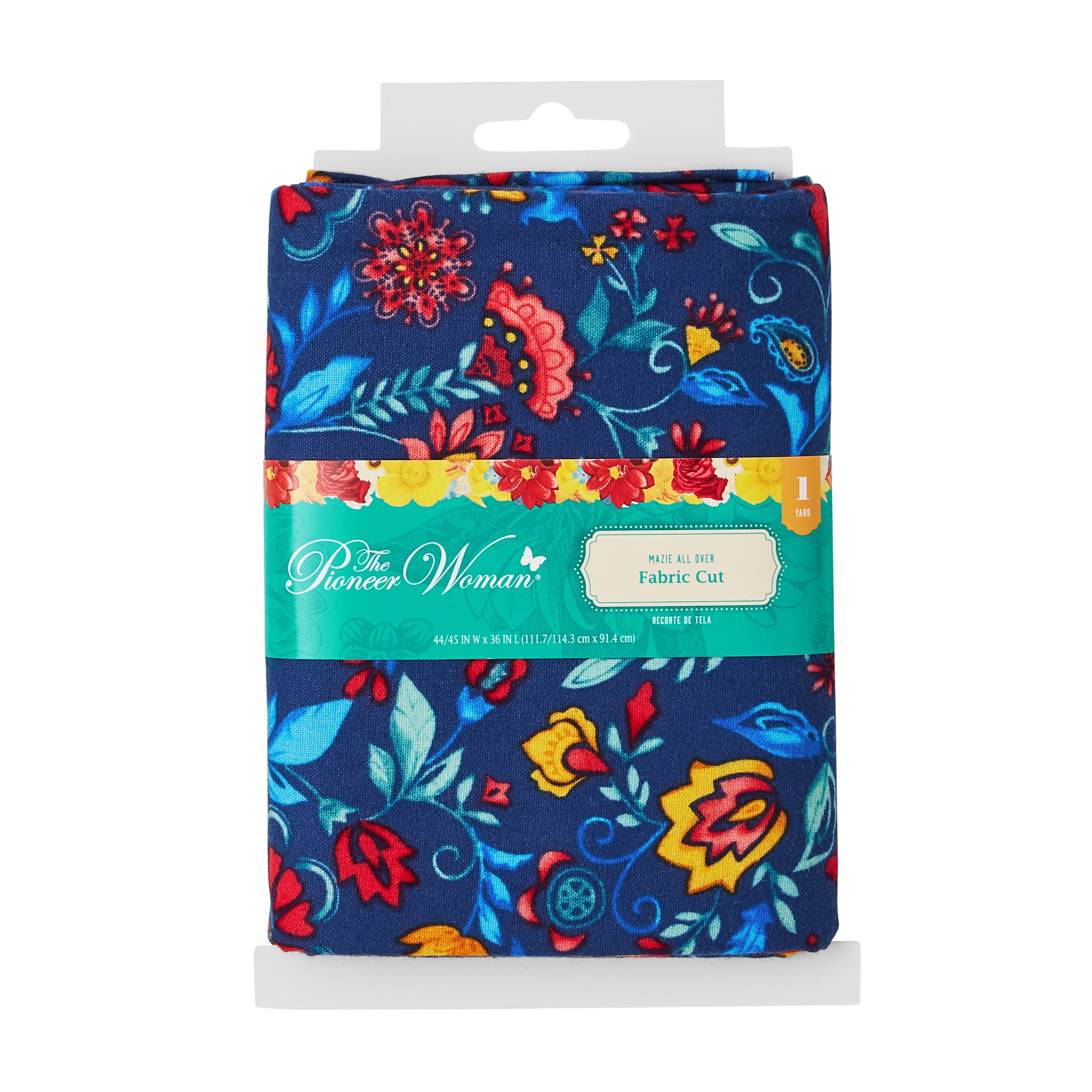 The Pioneer Woman 44' x 1 Yard Cotton Mazie All Over Fabric Precut, Navy