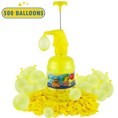 Station de Pompage de Ballons à Eau/air Émoticône Blaster - Kit de Remplissage de Ballons à Eau 500 Ballons - Activité Amusante d'Été en Plein Air pour Enfants