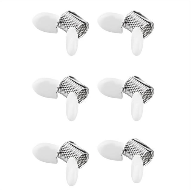 6 Piezas de Tapones Suaves y Flexibles, Mini Abrazaderas de Cuentas de Acero Inoxidable con Asas Blancas para Hacer Joyas