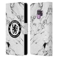 thumbnail image 1 of Head Case Designs Officially Licensed Chelsea Football Club Crest White Marble Leather Book Wallet Case Cover Compatible with Samsung Galaxy S9, 1 of 6