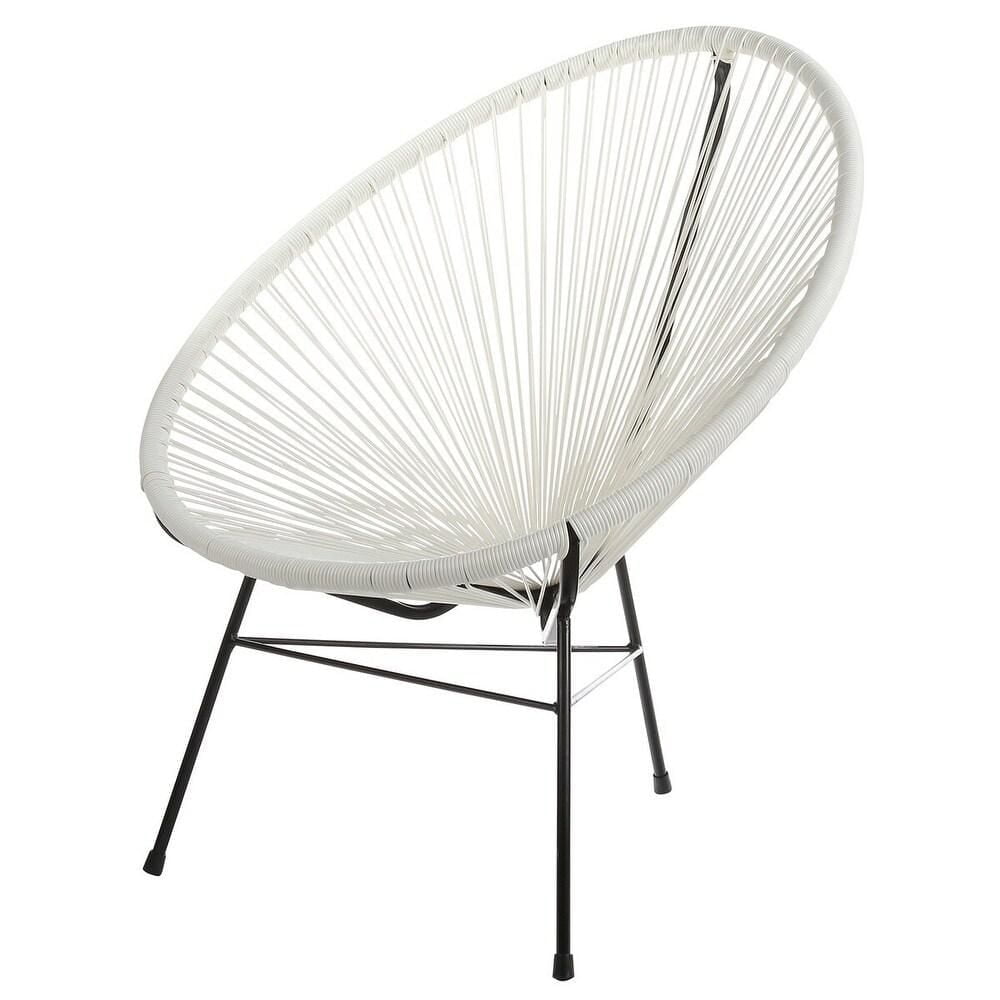 Chaise longue Costa, chaise longue en fil de fer, chaise longue en plastique, chaise longue de plage, chaise longue d'intérieur et d'extérieur, rotin de style Acapulco, résistant aux intempéries