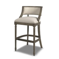 Jennifer Taylor Home Paris 30.5" Farmhouse Bar Stool with Backrest Light Beige