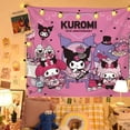 thumbnail image 2 of Dibujos animados Sanrio Melody Kuromi Hello Kitty tela colgante hogar habitación dormitorio Fondo tela sala de estar decoración para fiestas, 2 of 3