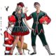 thumbnail image 1 of Disfraz de Papá Noel para adultos, Navidad, carnaval, fiesta de Navidad, Festival de elfo, pareja, disfraz de escenario, 1 of 5