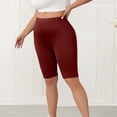 thumbnail image 5 of Summer Womens Shorts Fashion Shorts For Women Biker Plus Size Knee Length Yoga High Waisted Athletic Running Gym Workout Pants For Women, 5 of 6
