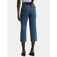 thumbnail image 3 of Time and Tru Women's and Women's Plus High-Rise Straight Crop Tweed Jeans, 26" Inseam, Sizes 2-26W, 3 of 5