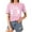 Pink, variant on Giftesty Blouses for Women Dressy Casual Women's Baseball Sport Printed T-shirt with Round Neck and Short Sleeved Top