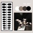 thumbnail image 6 of 24Pcs Women Bright Manicure Wearable Solid Color Fake Nails Press-on Nails Detachable Long Round False Nails TZ-487, 6 of 8